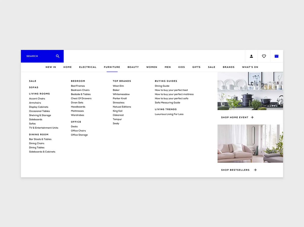 1. Mega Menu Navigation & Multiple Collections